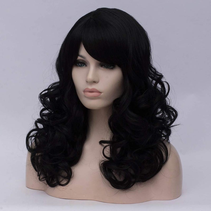 ساينج لين شعر مستعار Cying Lin بطول 45.72 سم طويل مجعد بني داكن من ألياف خلية النحل المقاومة للحرارة شعر صناعي للحفلات شعر مستعار طبيعي بيلوكا (بني داكن) - Image 3